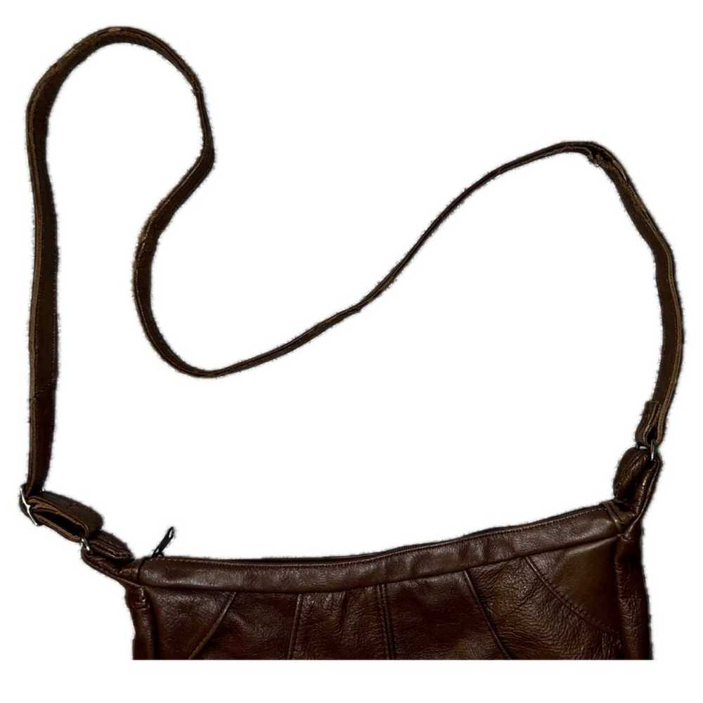Y2K Brown Leather Fringe Bag - image 3