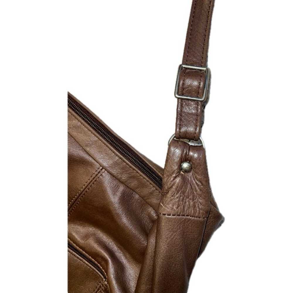 Y2K Brown Leather Fringe Bag - image 5
