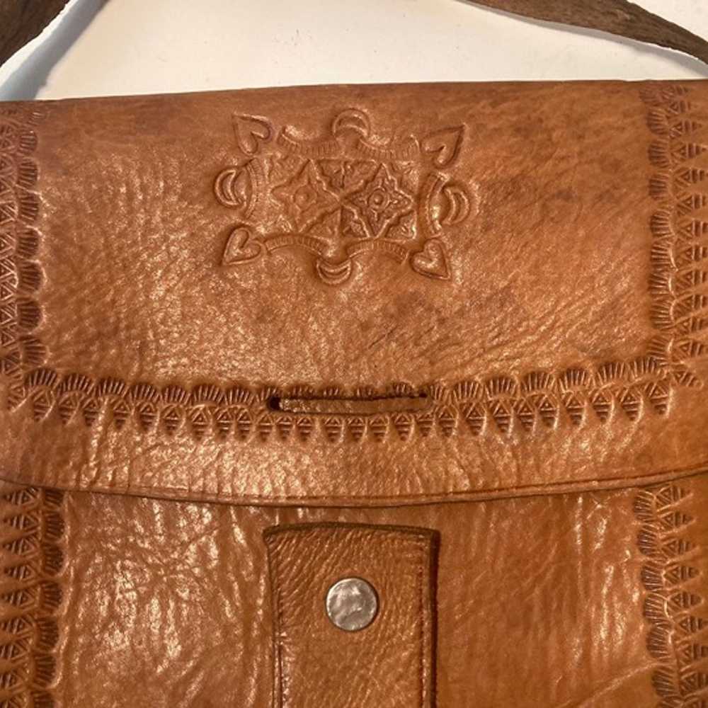 Vintage Bag From, Leather, Hand Tooled,  12 x 8",… - image 3