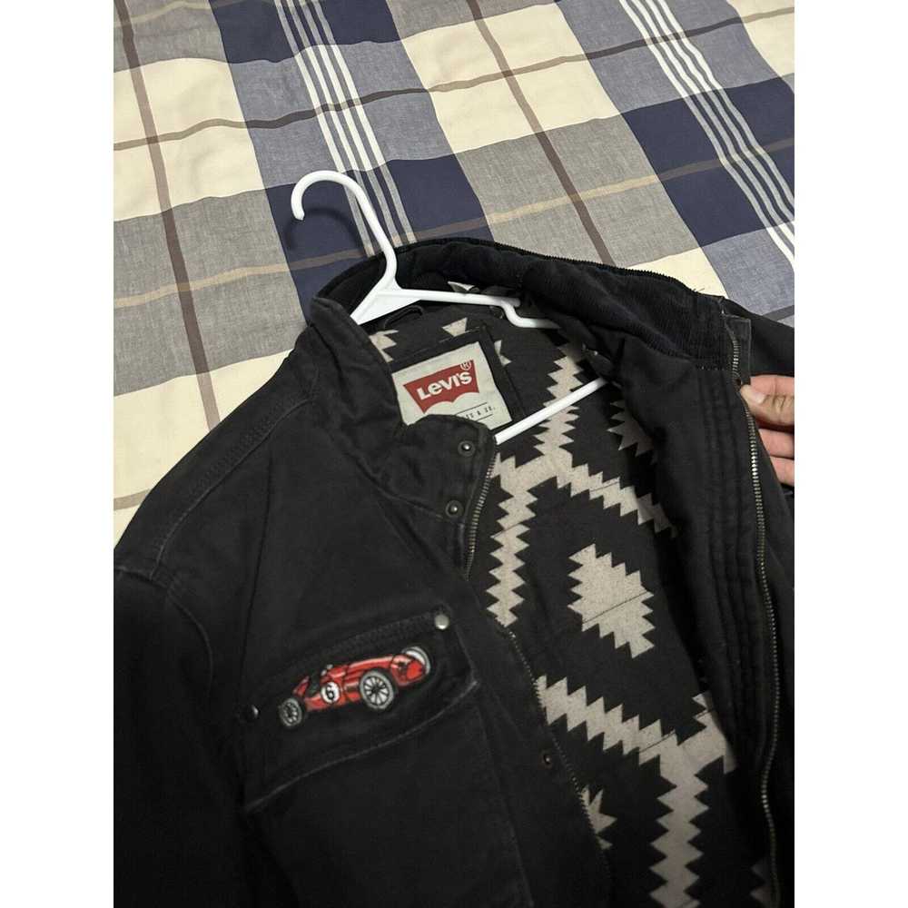 Levi's Levi’s Black Denim Jacket Size L Motorcycl… - image 10