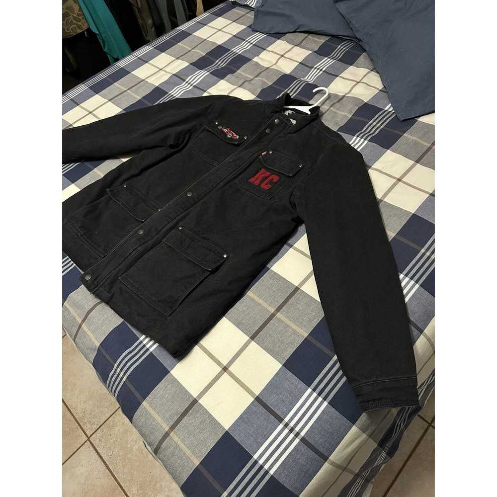 Levi's Levi’s Black Denim Jacket Size L Motorcycl… - image 4