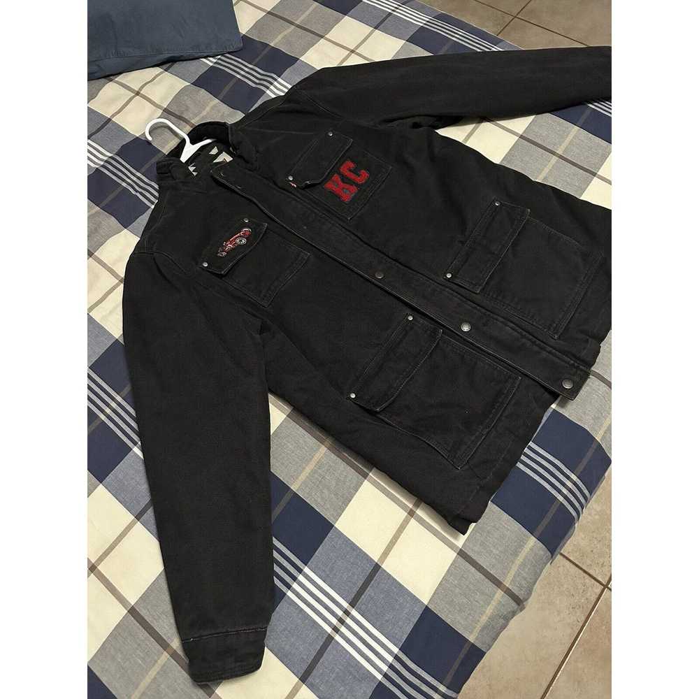 Levi's Levi’s Black Denim Jacket Size L Motorcycl… - image 5