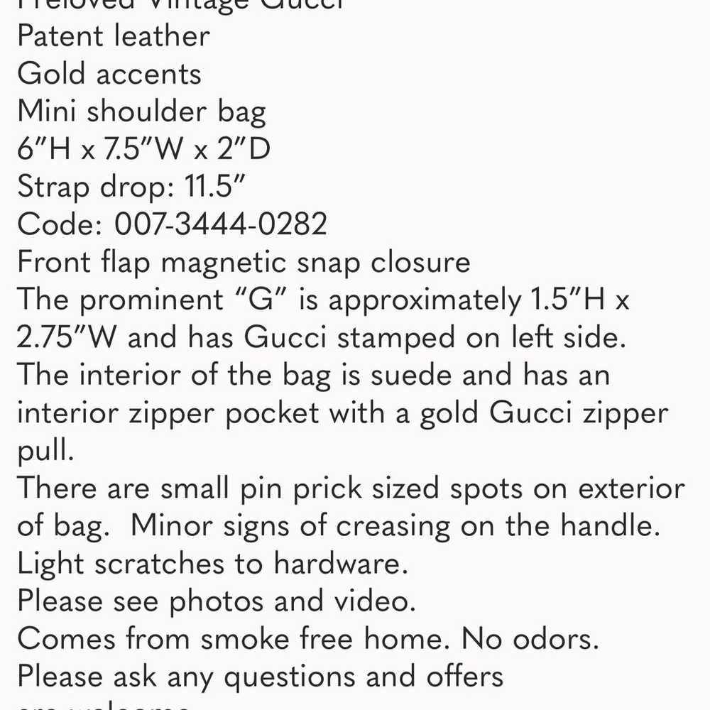 Vintage Gucci Patent Leather Shoulder Bag Enamel … - image 12