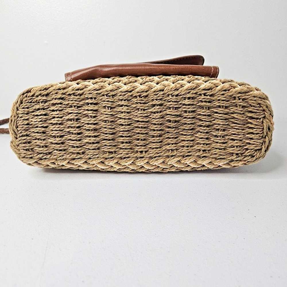 Vtg Bueno Natural Reed Shoulder Bag Purse Woven B… - image 10