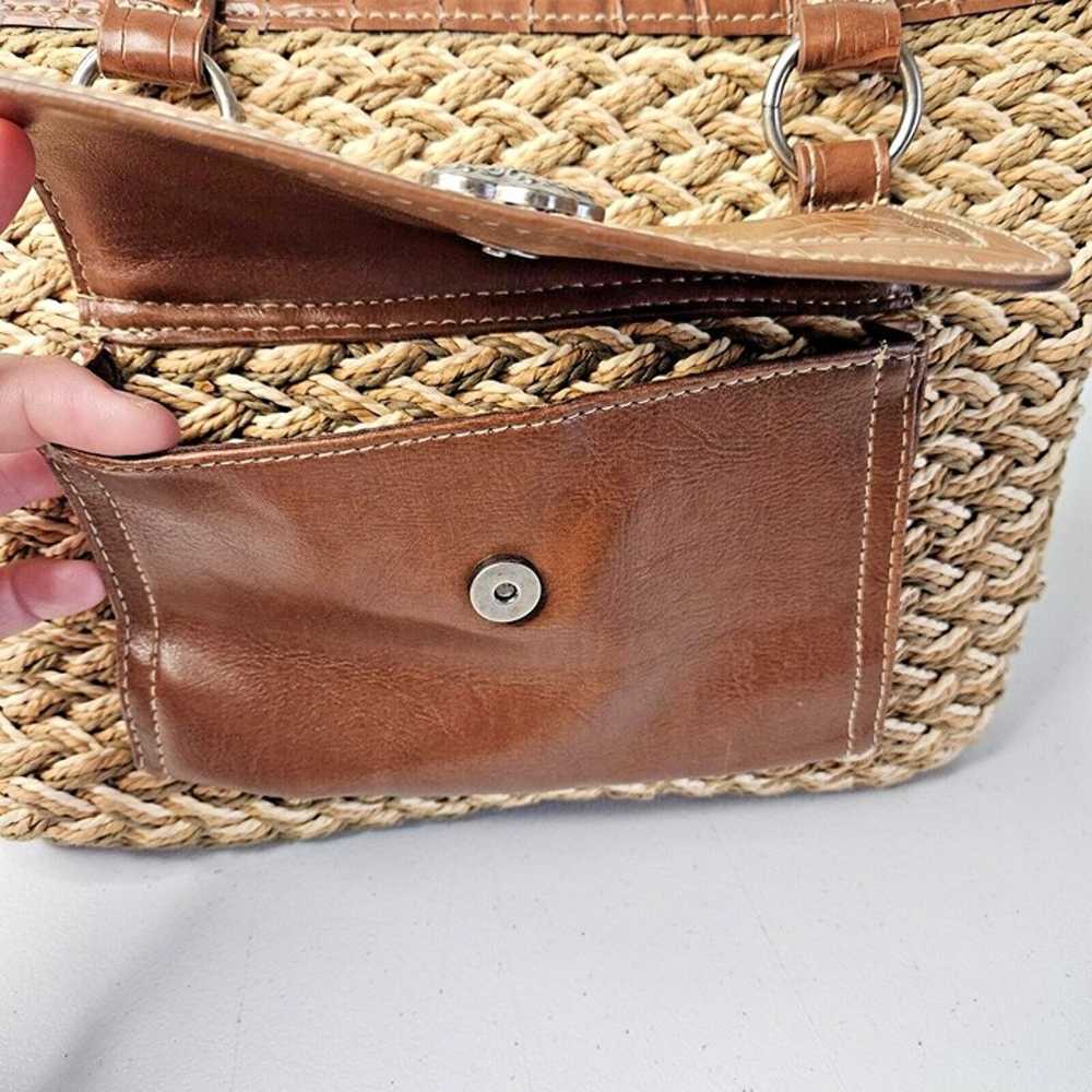 Vtg Bueno Natural Reed Shoulder Bag Purse Woven B… - image 11