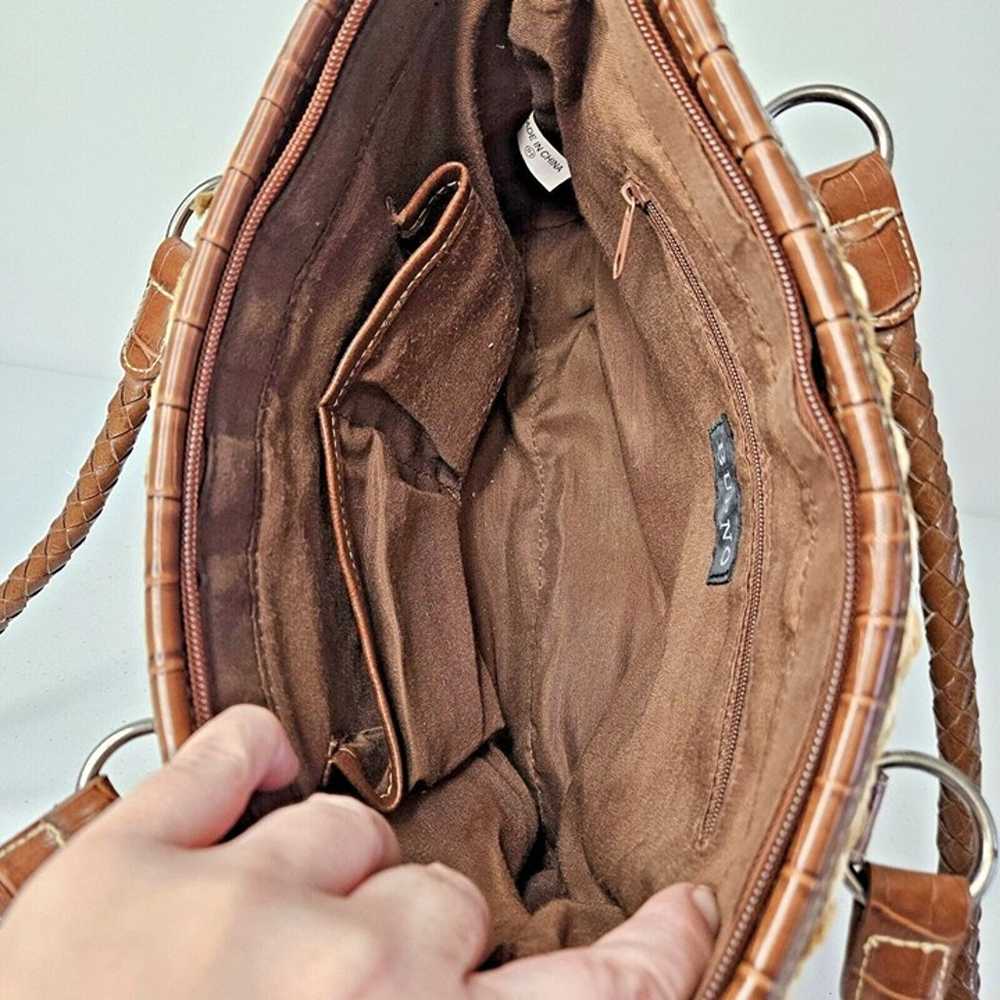 Vtg Bueno Natural Reed Shoulder Bag Purse Woven B… - image 12