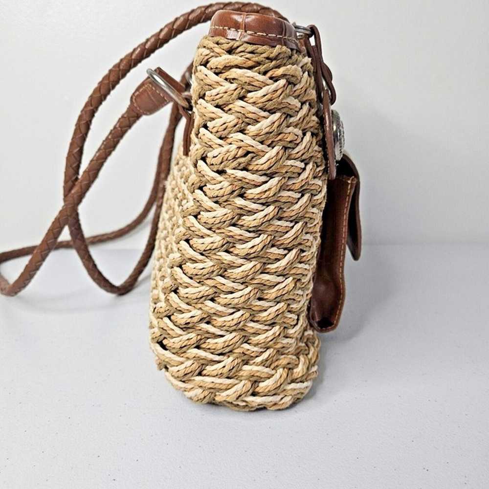 Vtg Bueno Natural Reed Shoulder Bag Purse Woven B… - image 7