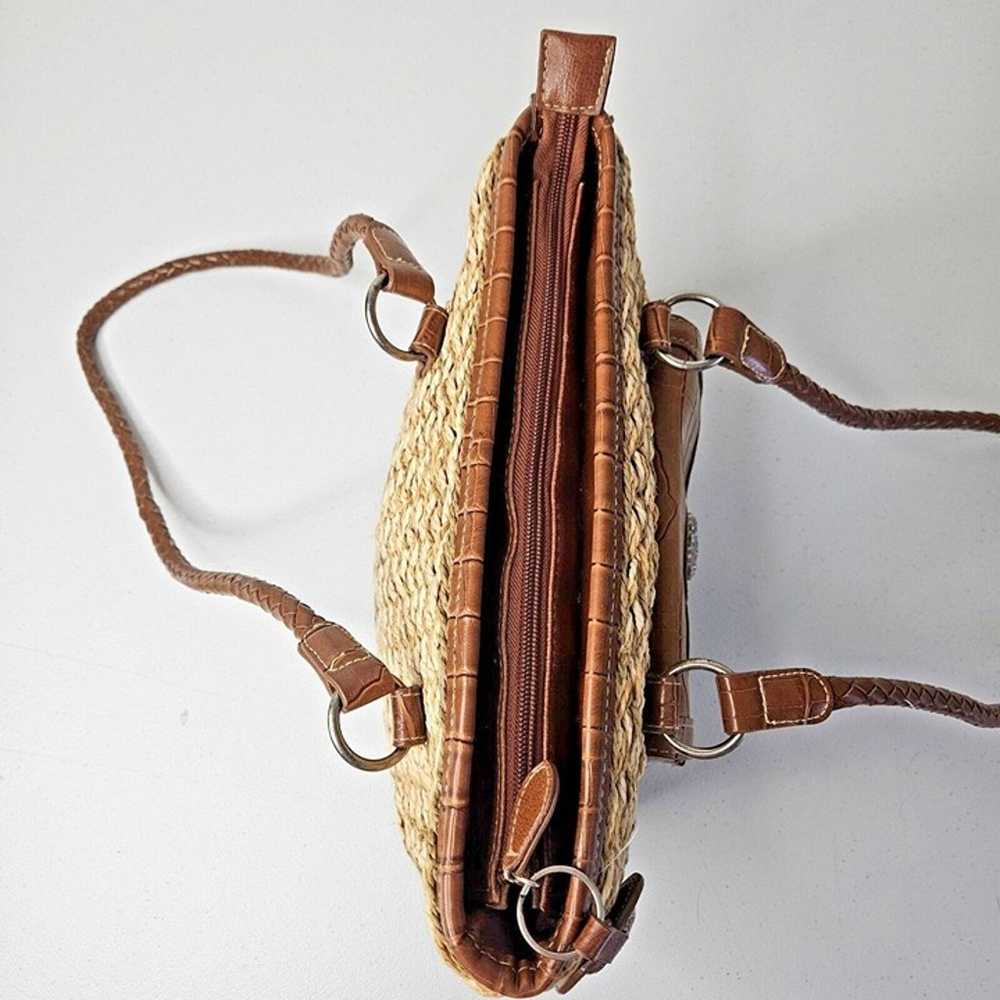 Vtg Bueno Natural Reed Shoulder Bag Purse Woven B… - image 8