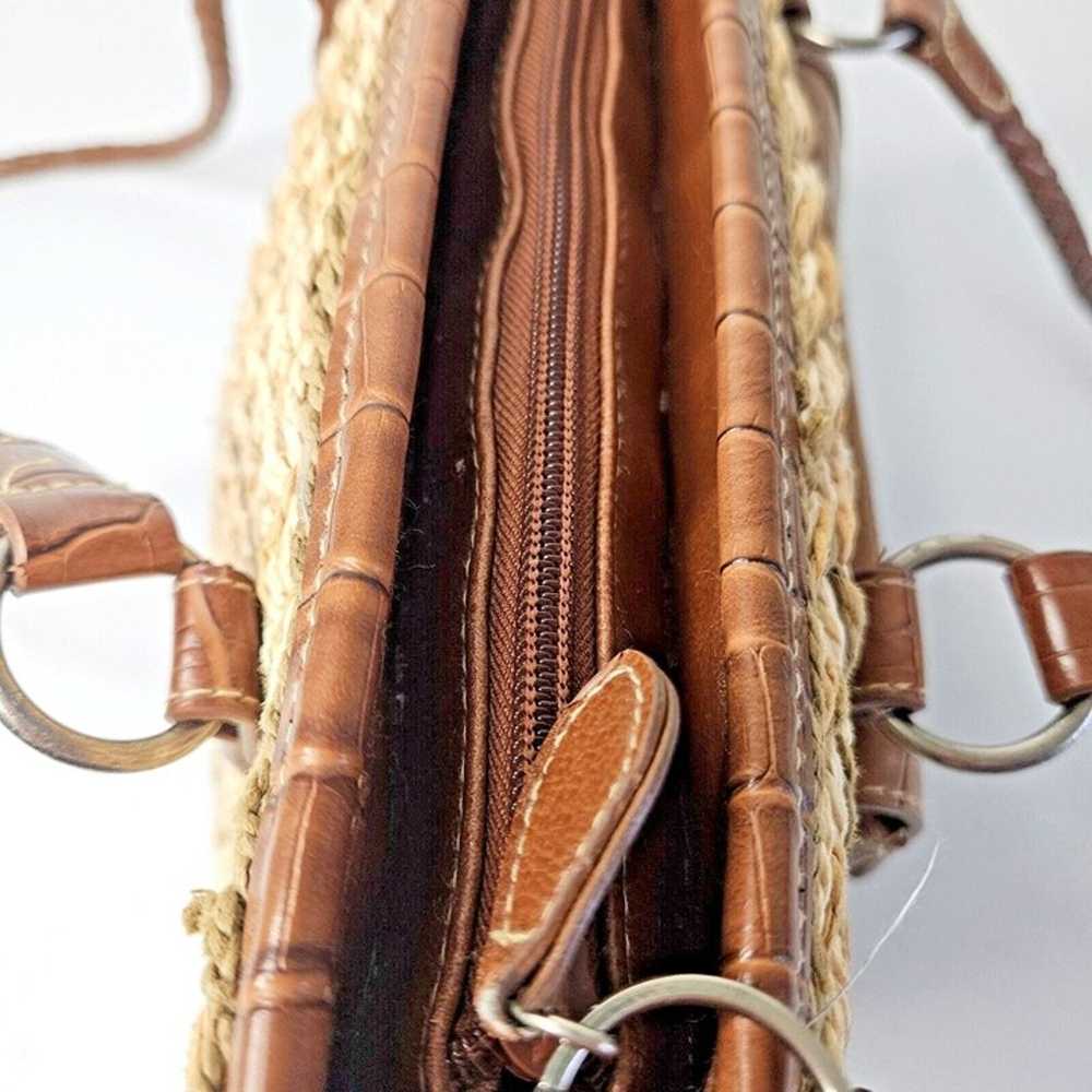Vtg Bueno Natural Reed Shoulder Bag Purse Woven B… - image 9