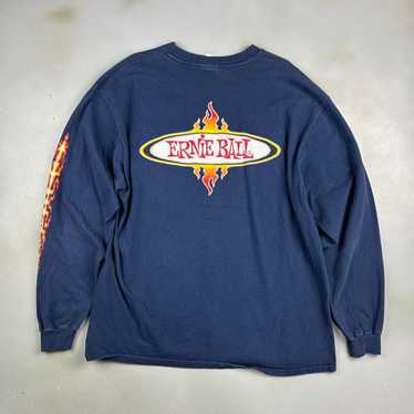 Hanes VINTAGE 90s | Ernie Ball Long Sleeve Flames… - image 1