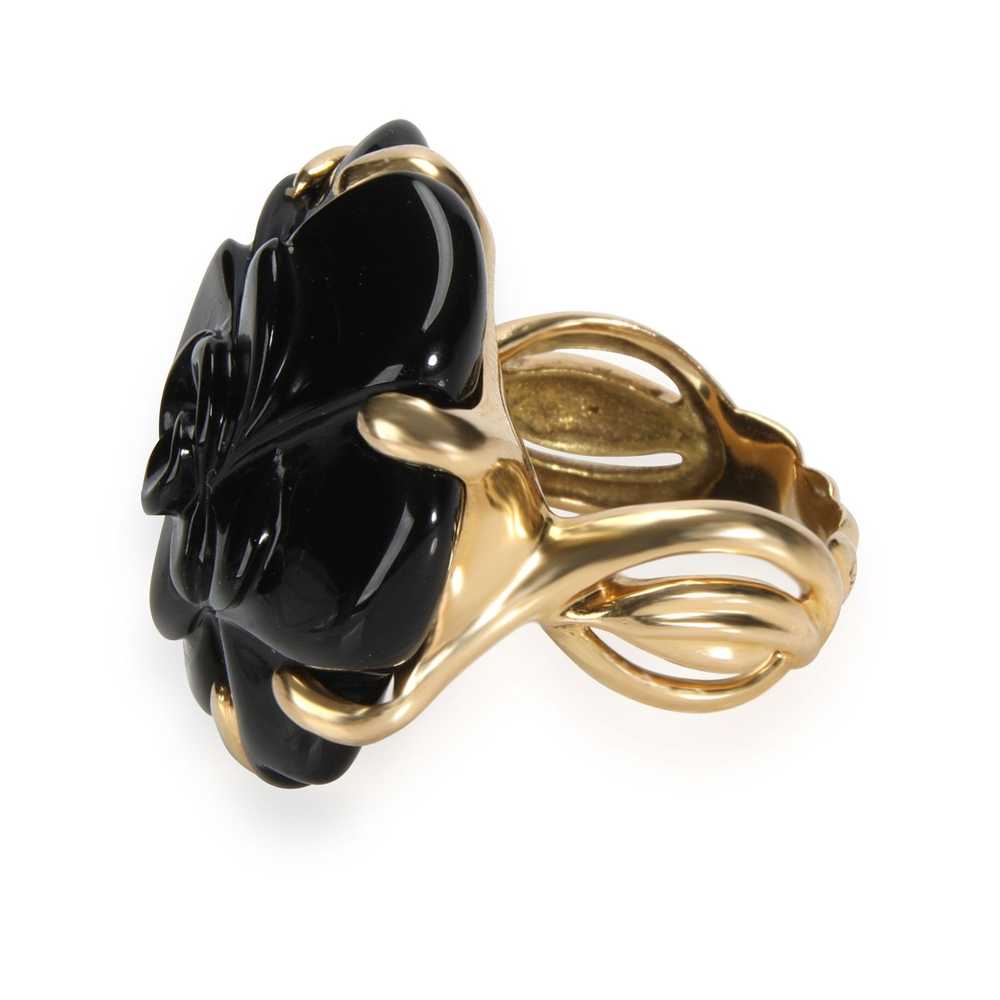 Chanel Chanel Camelia Onyx Ring in Yellow Gold - image 2