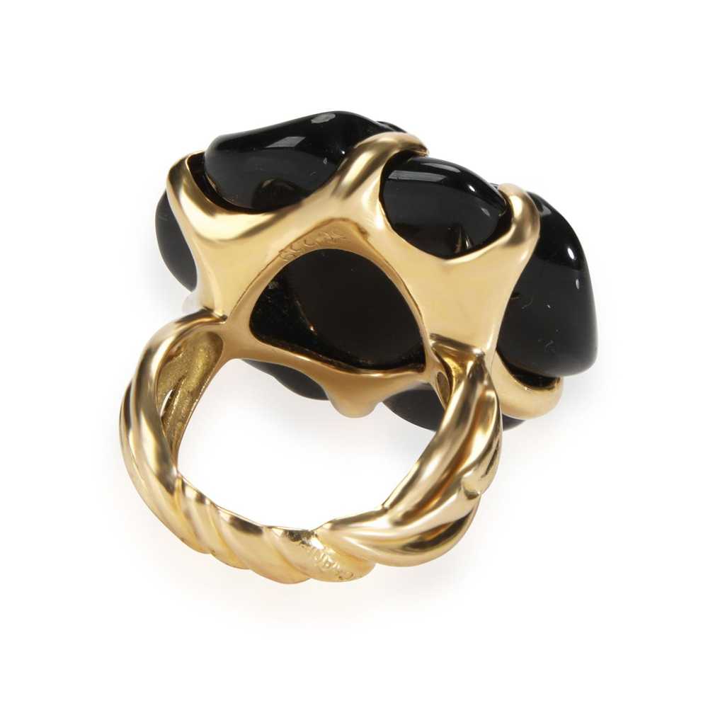Chanel Chanel Camelia Onyx Ring in Yellow Gold - image 4