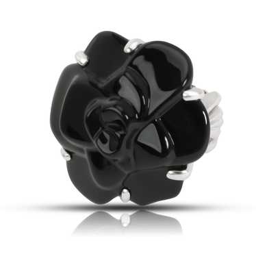 Chanel Chanel Camelia Black Ceramic Flower Ring in