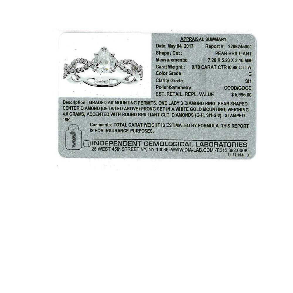 Tiffany & Co. Certified Simon G Pear Shape Diamon… - image 5