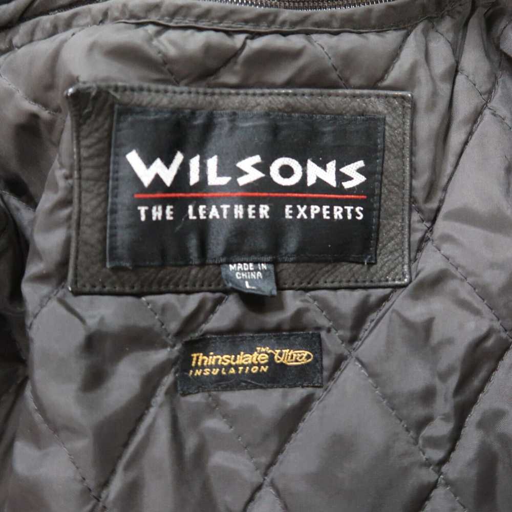 Vintage Wilsons Brown Leather Coat Jacket Men's L… - image 3