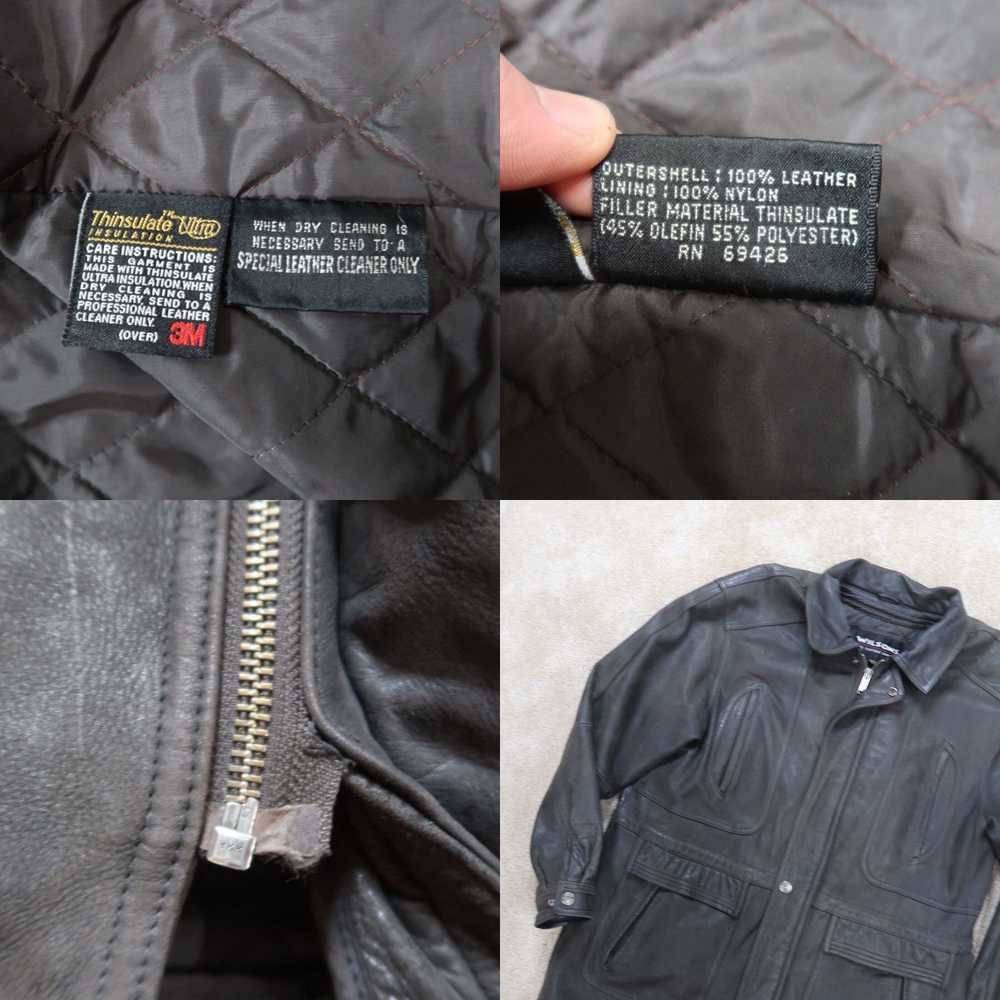 Vintage Wilsons Brown Leather Coat Jacket Men's L… - image 4