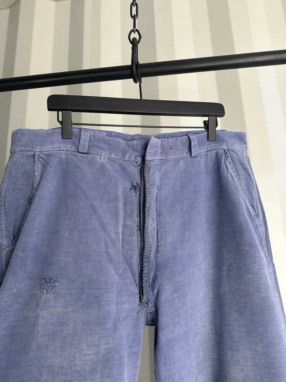 Vintage French Moleskin Chore Pants Workwear Dist… - image 3