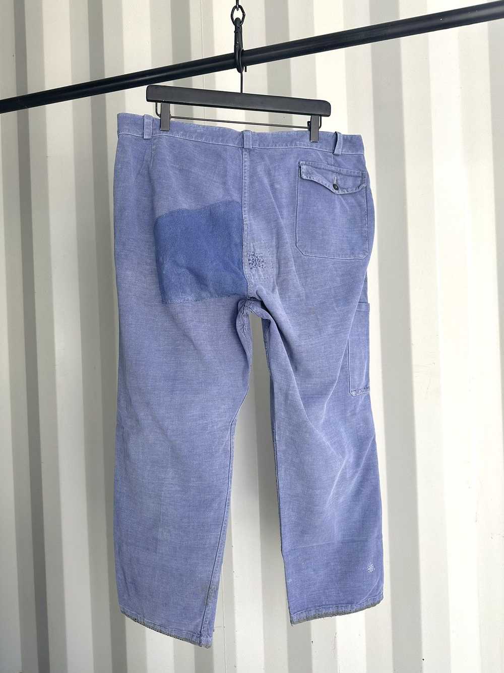 Vintage French Moleskin Chore Pants Workwear Dist… - image 5