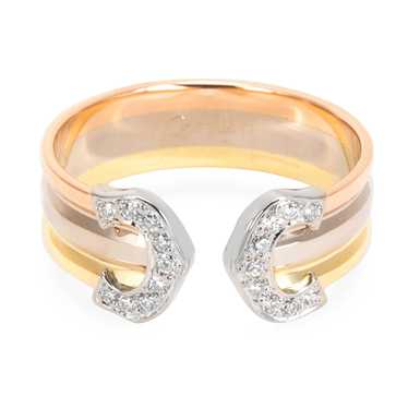 Cartier Cartier Logo Diamond Ring in 18K 3 Tone G… - image 1