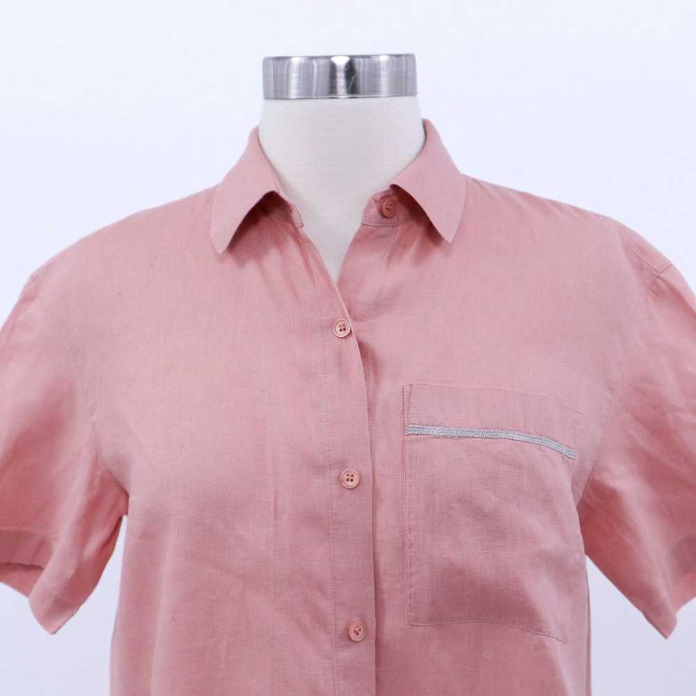 Pinko Lafayette 148 Linen Shirt Blouse Top Womens… - image 2
