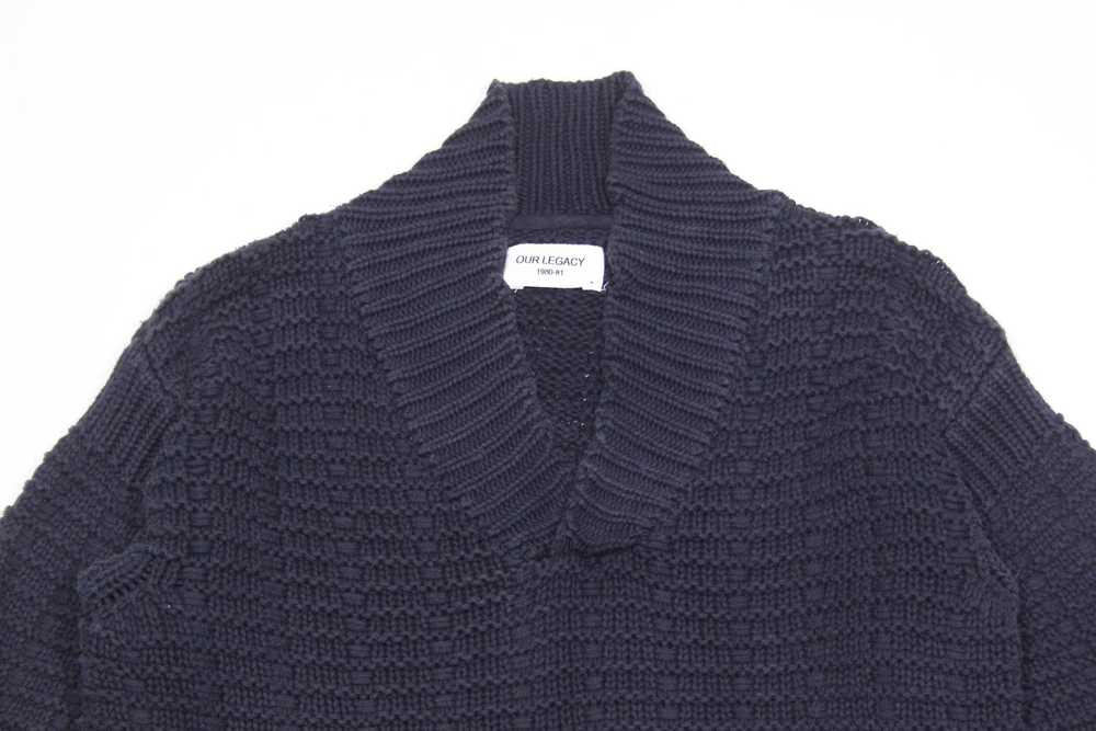 Our Legacy Shawl Collar Navy Knit - image 3