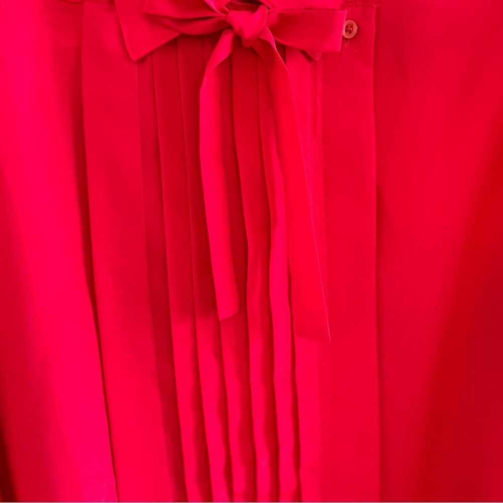 Vintage hot pink pleated front balloon sleeve rem… - image 4