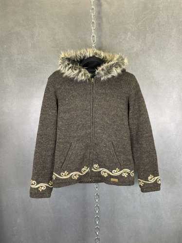 Other Laundromat Wool Hooded Zip Up Sweater Nepal 