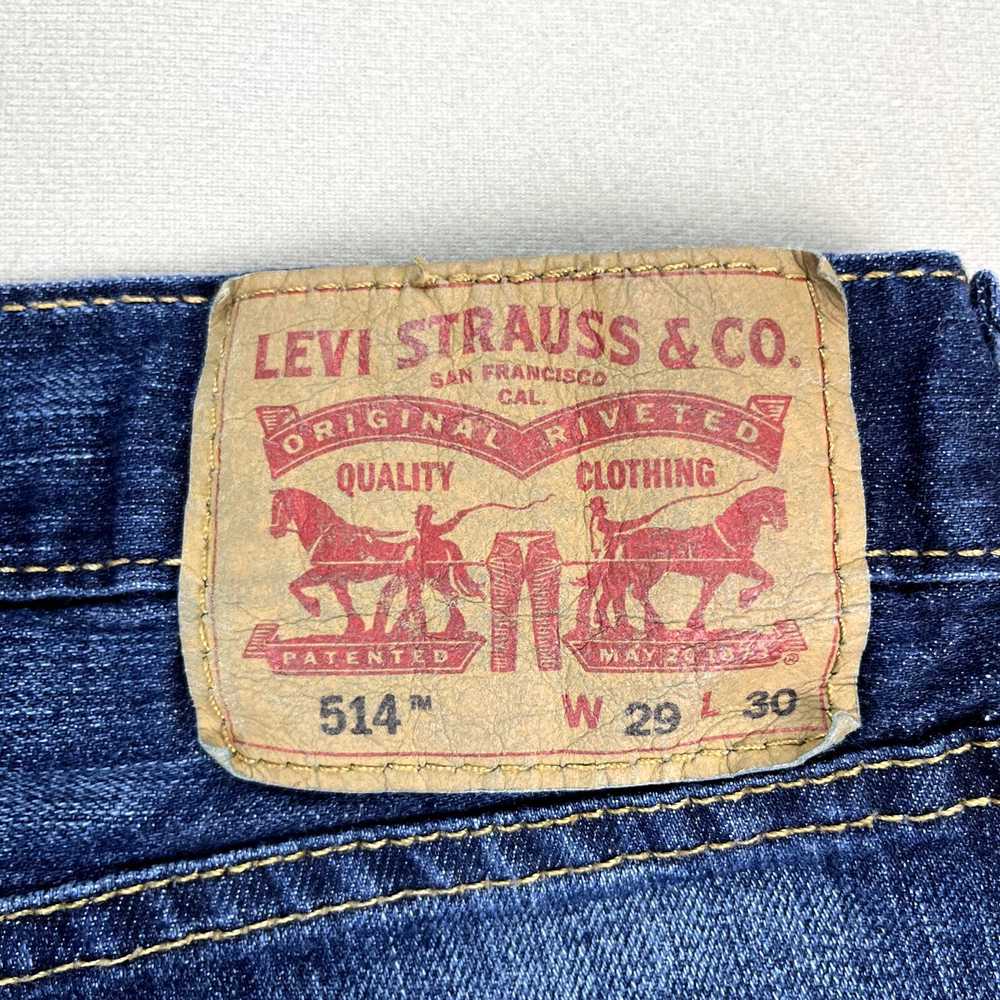 Levi's Levis 514 Jeans Men 29x30 Blue Denim Strai… - image 3