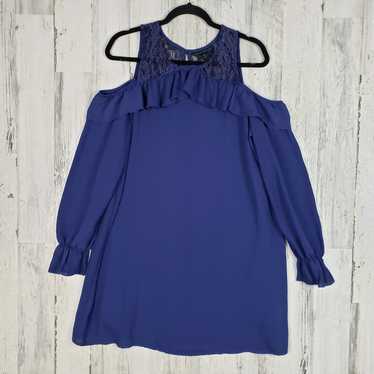 Other Attention Long Sleeve Cold Shoulder Ruffle … - image 1