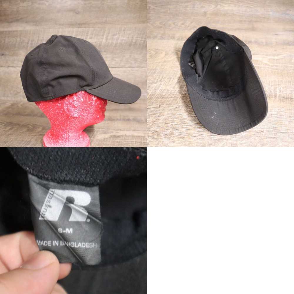 Vintage Russell Plain Black Baseball Hat Flex Siz… - image 4