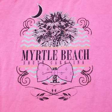 Vintage Myrtle Beach SC South Carolina Hot Pink T… - image 1