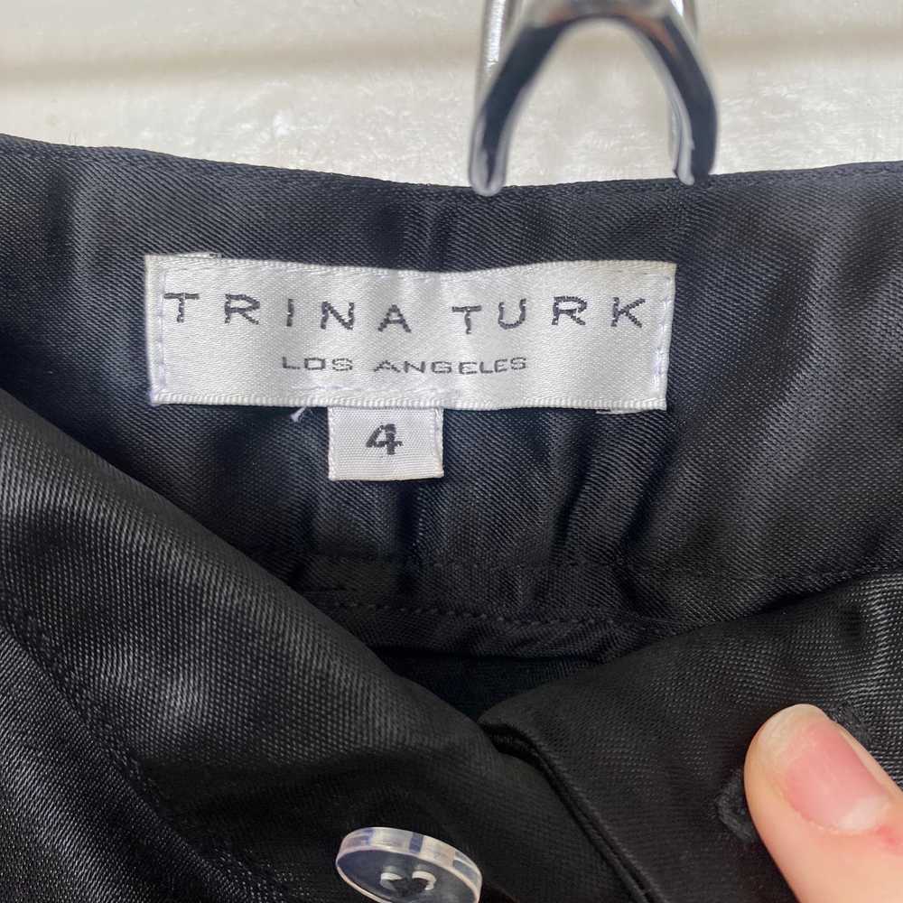 Trina Turk Vintage Trina Turk Y2K Black Silky Vis… - image 5