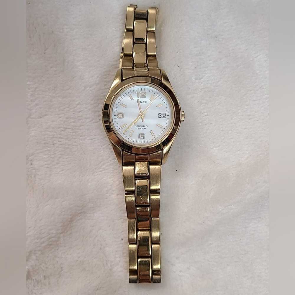 Vintage Timex Indiglo Women's Gold Tone Watch - image 2