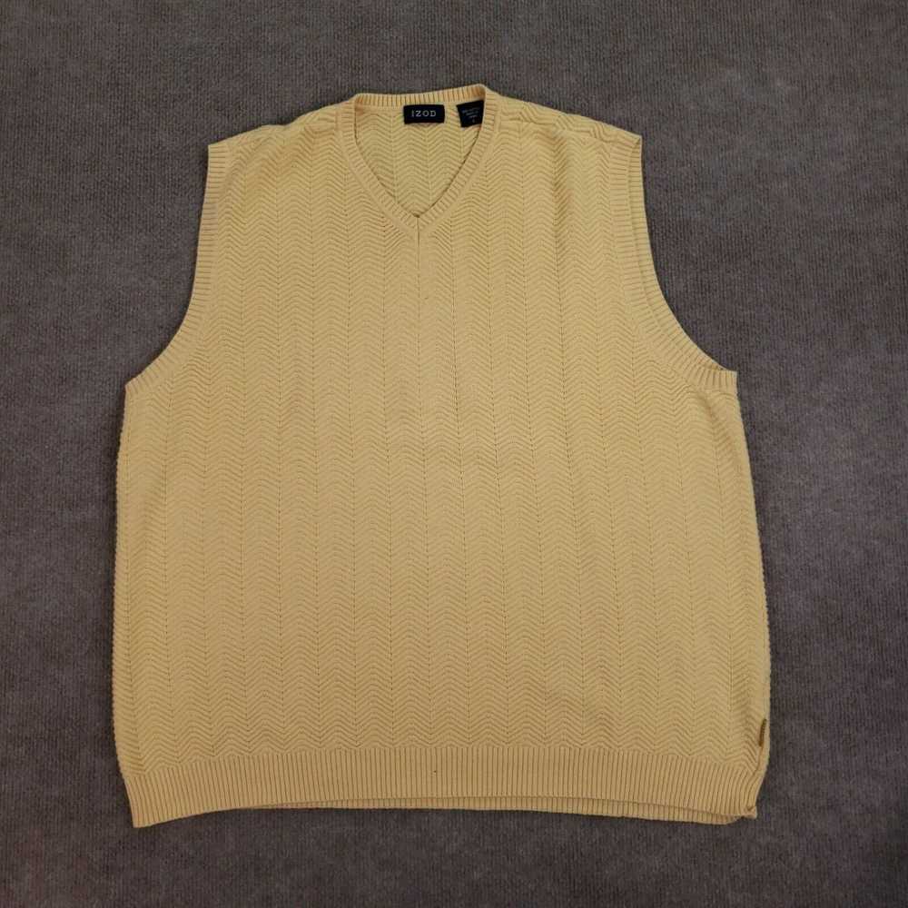 Izod Izod Sweater Vest Mens Size Large Yellow V-N… - image 1