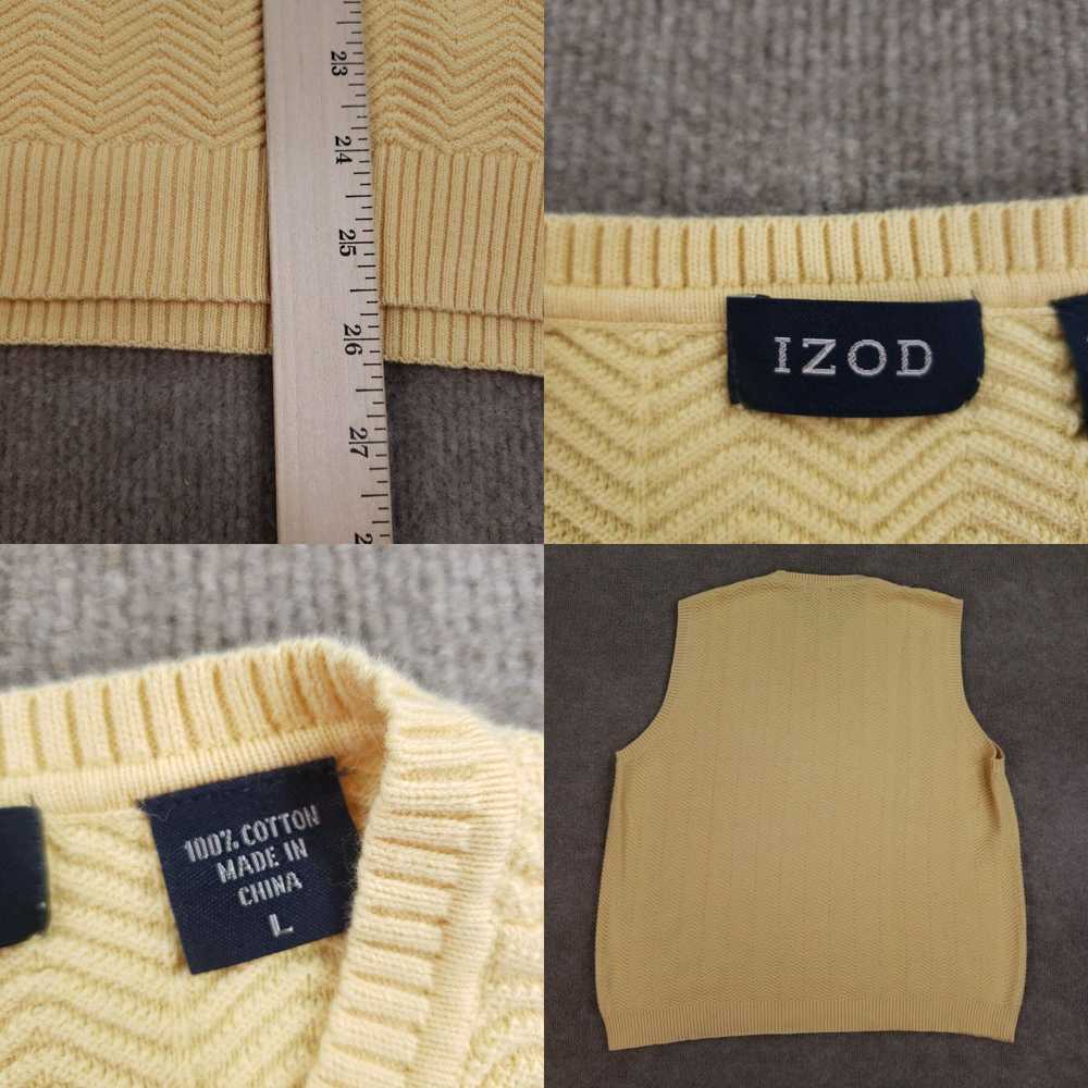 Izod Izod Sweater Vest Mens Size Large Yellow V-N… - image 4