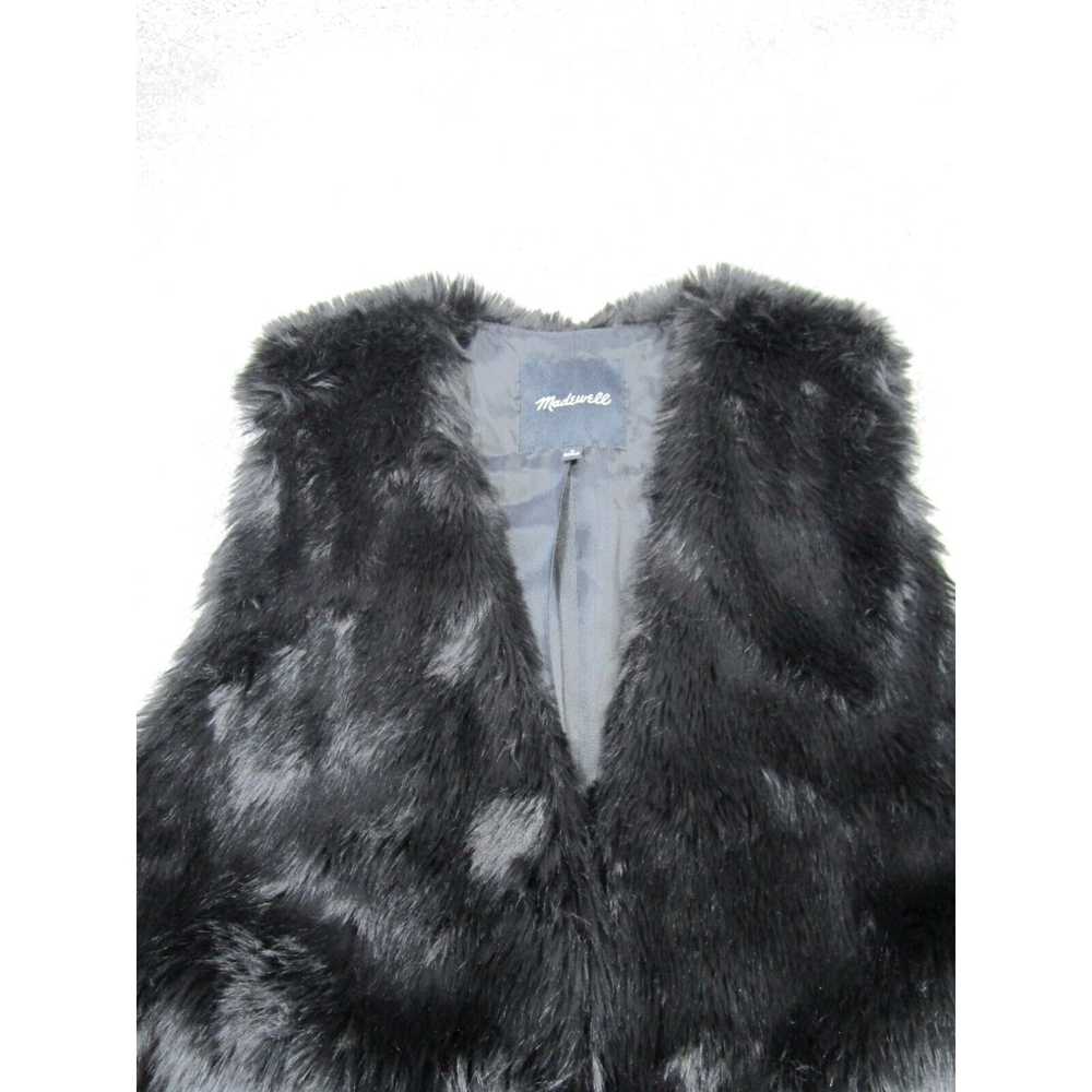Madewell Madewell Faux Fur Vest Womens Medium Bla… - image 2