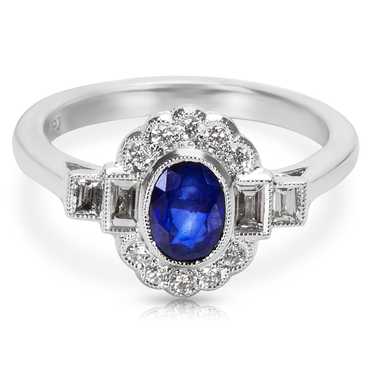 Tiffany & Co. Sapphire Center Vintage Ring in 18K… - image 1