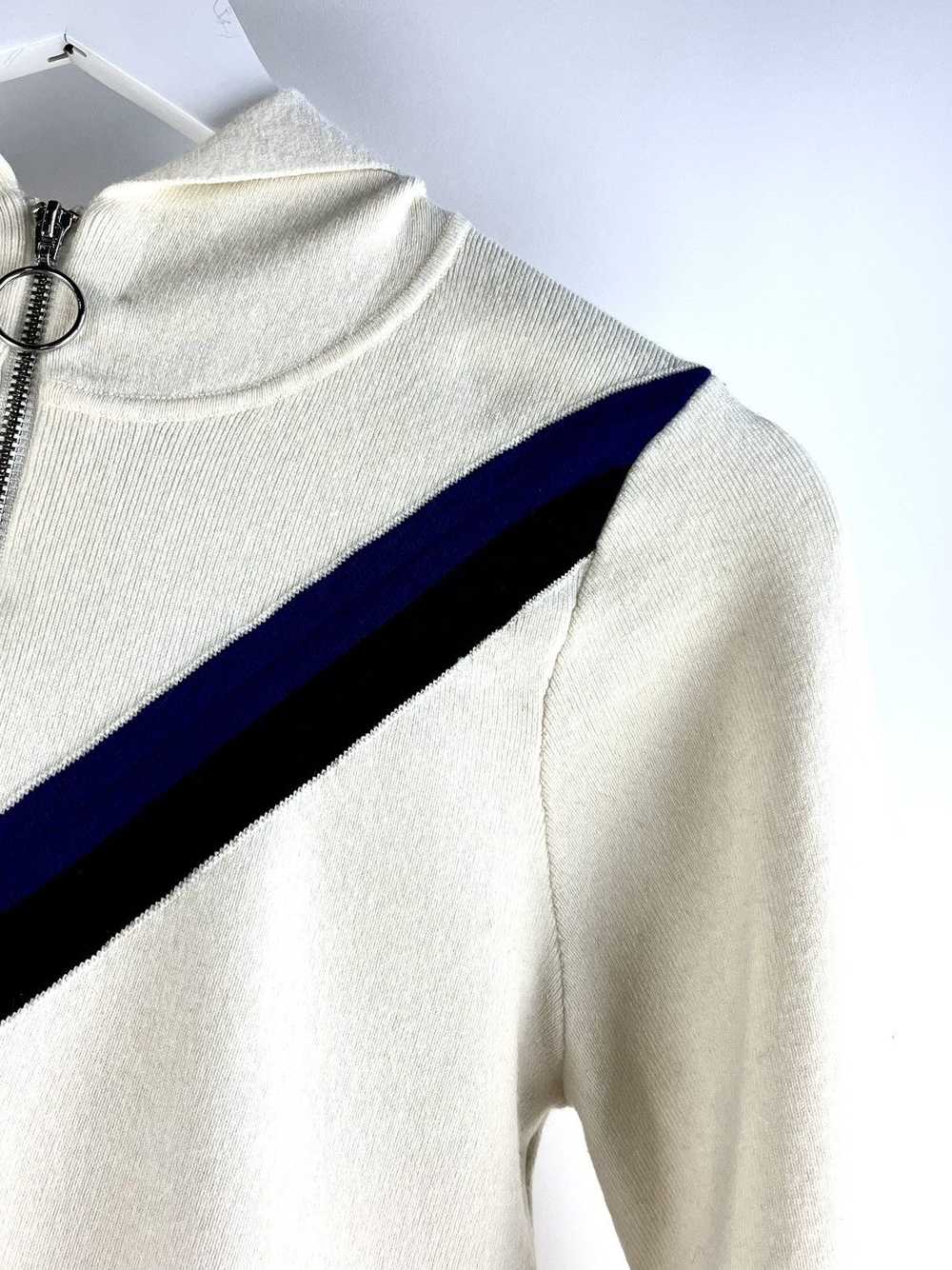 Sandro Sandro Via Ecru Chevron Hooded Zip Sweater - image 4