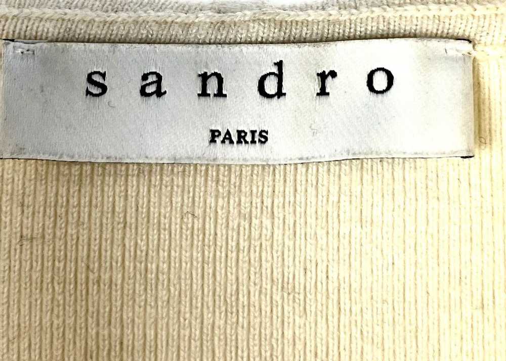 Sandro Sandro Via Ecru Chevron Hooded Zip Sweater - image 9