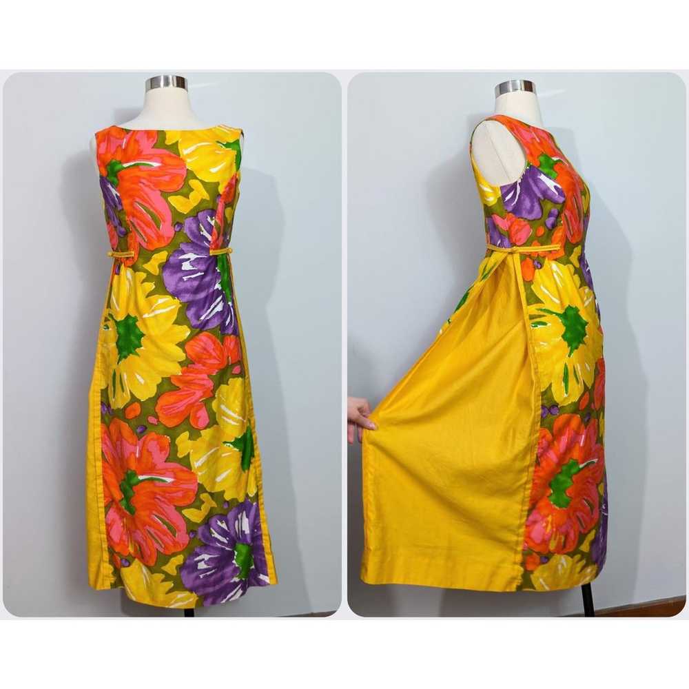 Kalama Fashions Honolulu Yellow Floral Maxi Dress - image 1