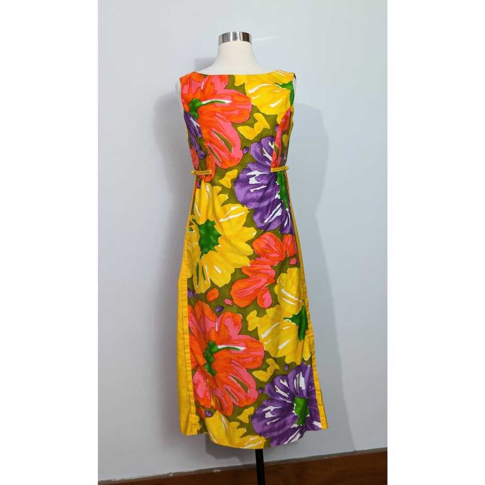 Kalama Fashions Honolulu Yellow Floral Maxi Dress - image 3