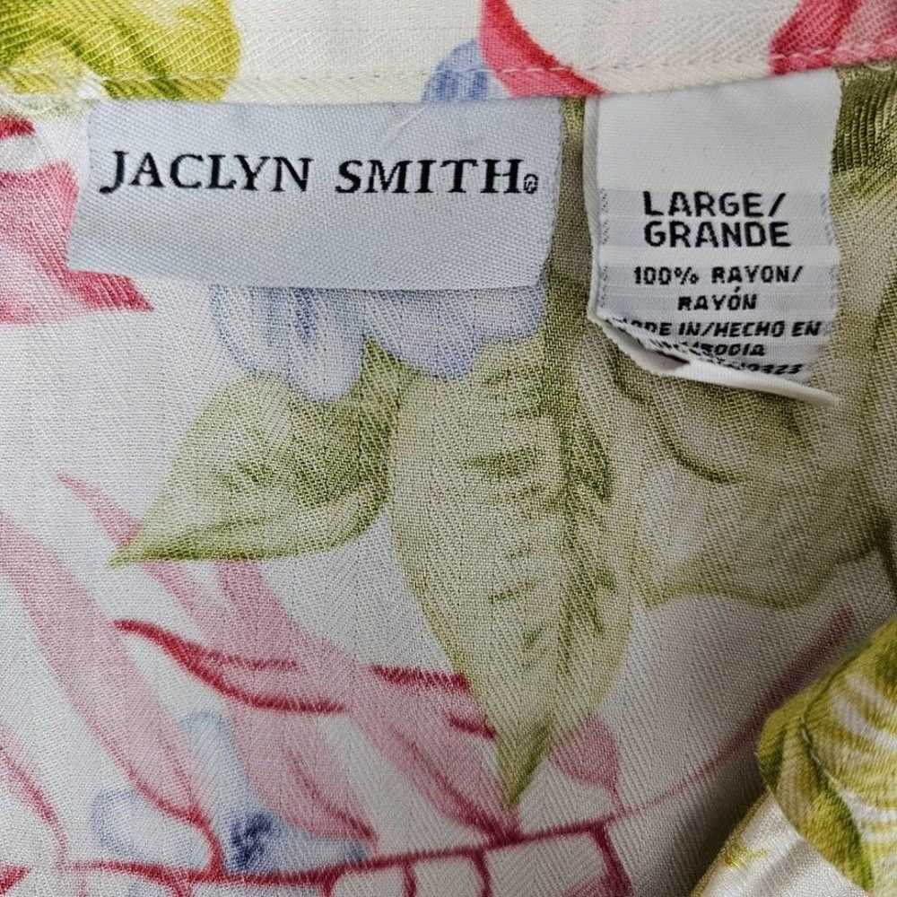 Jaclyn Smith Vintage Sleeveless Button Front Flor… - image 2