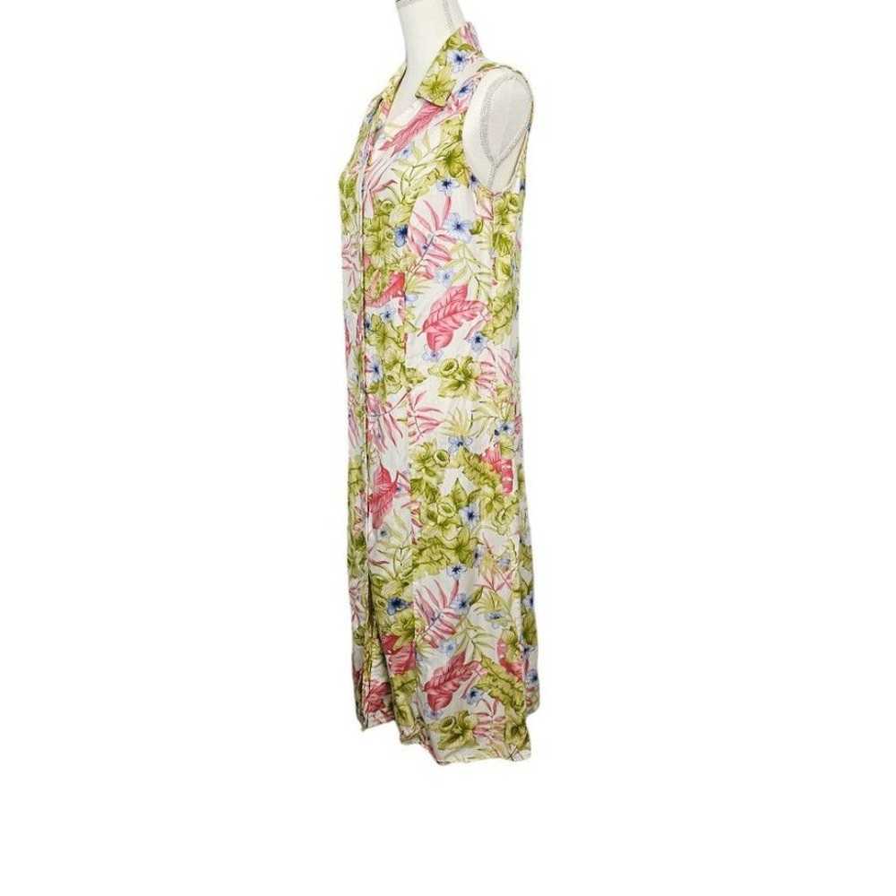Jaclyn Smith Vintage Sleeveless Button Front Flor… - image 3