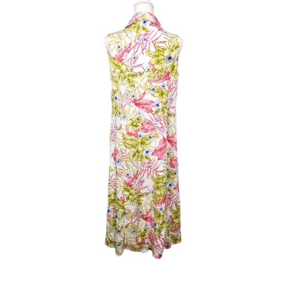 Jaclyn Smith Vintage Sleeveless Button Front Flor… - image 5