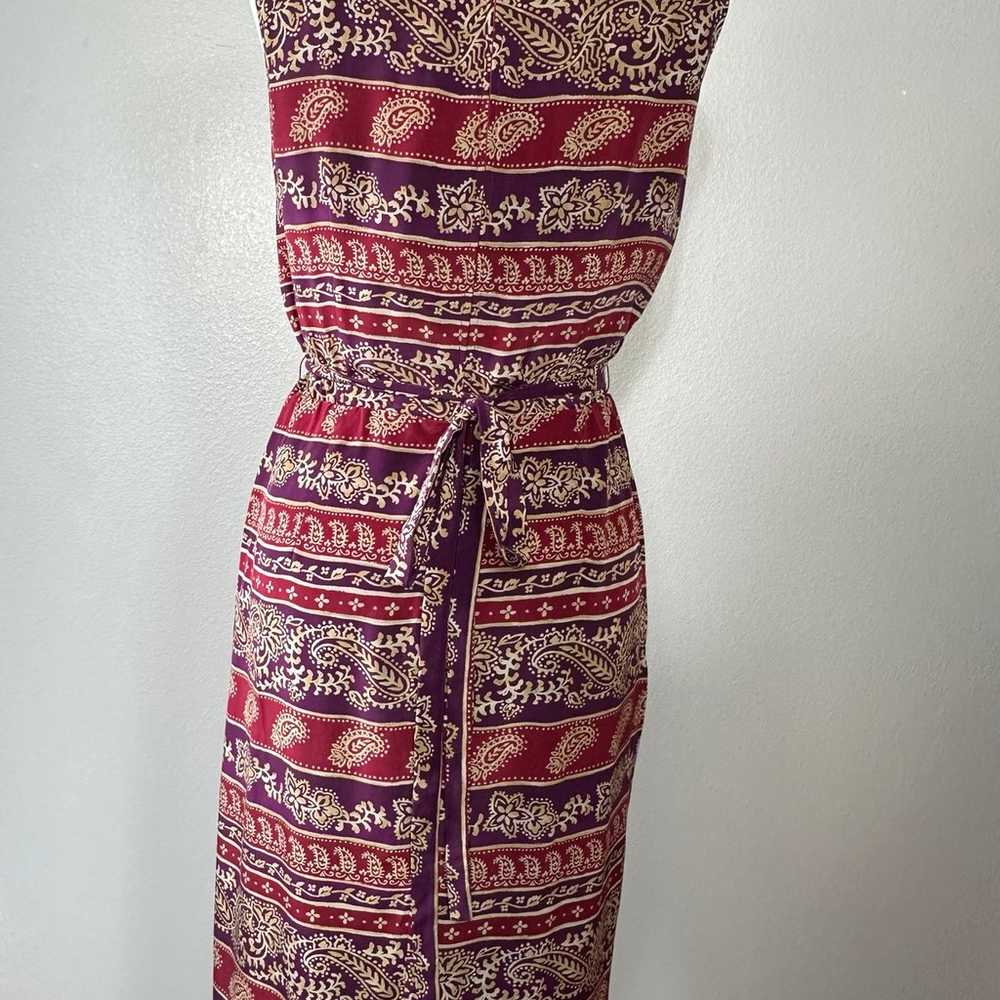 Maggi London Vintage Dress Size 12 Maxi Silk Pais… - image 10