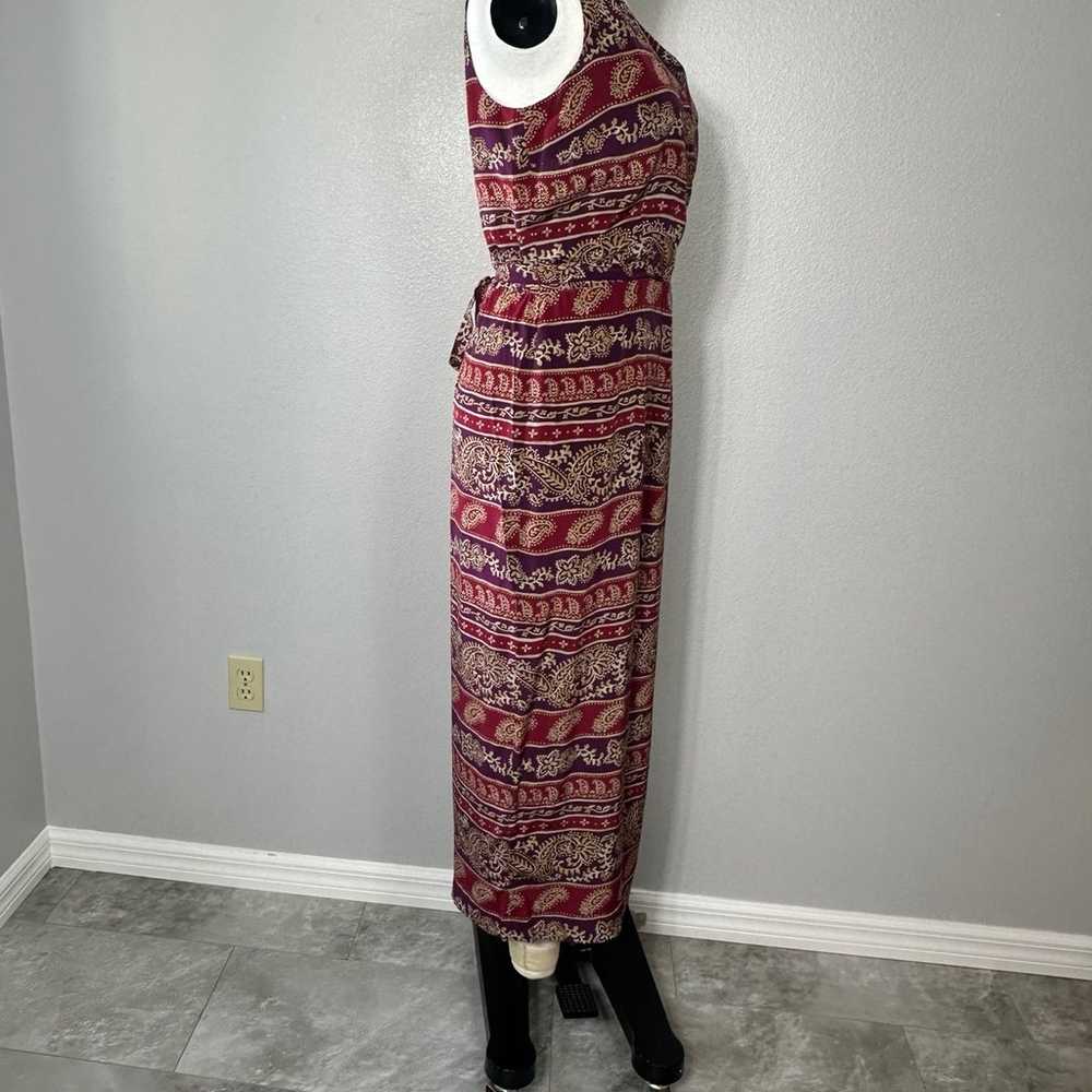 Maggi London Vintage Dress Size 12 Maxi Silk Pais… - image 2