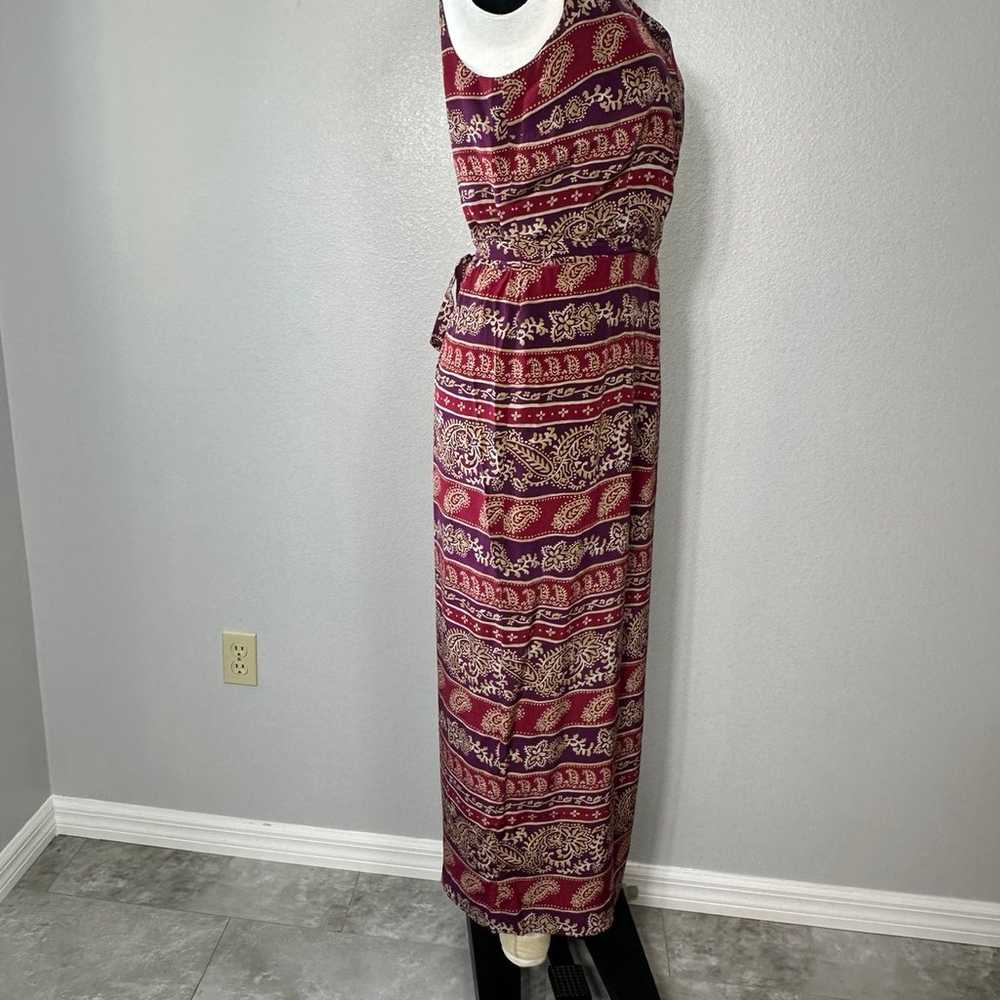 Maggi London Vintage Dress Size 12 Maxi Silk Pais… - image 3