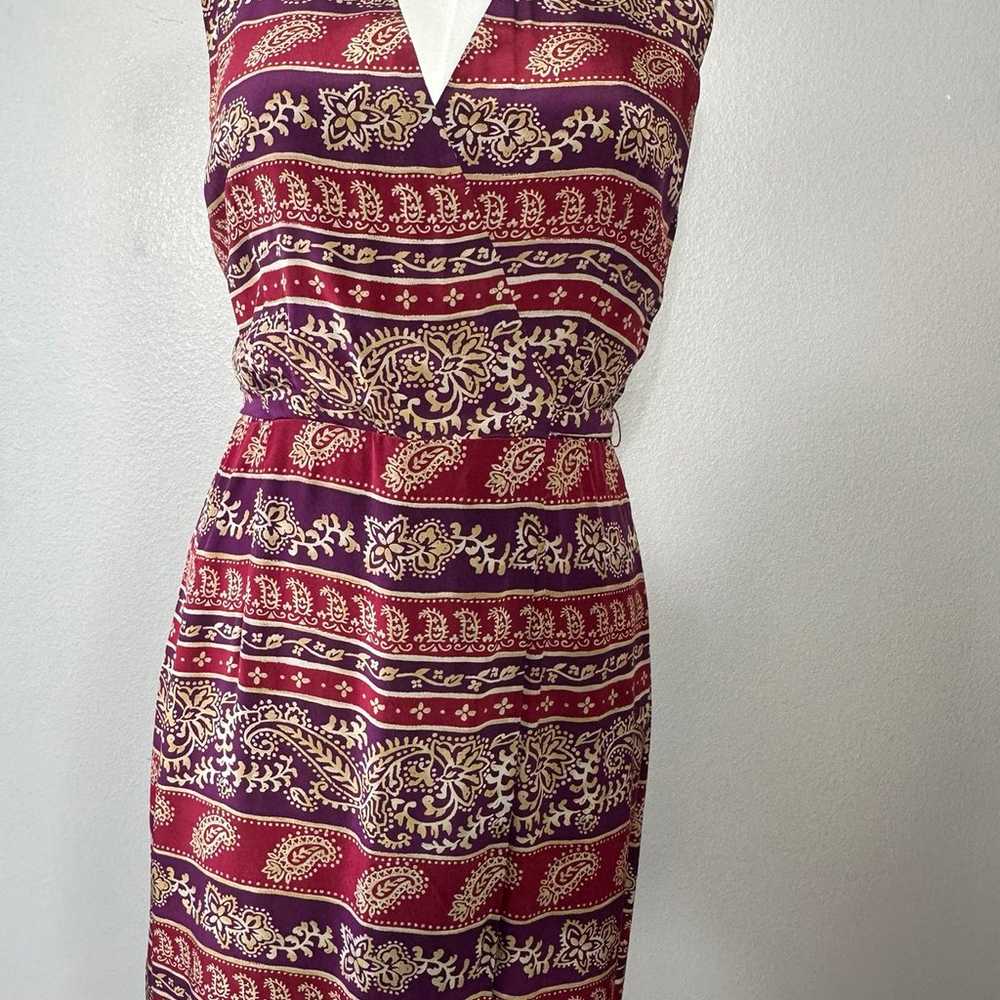 Maggi London Vintage Dress Size 12 Maxi Silk Pais… - image 5