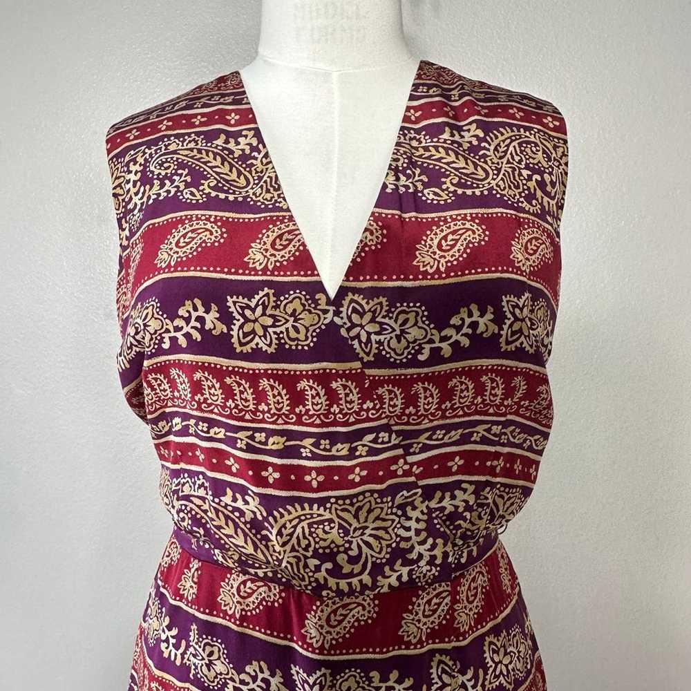 Maggi London Vintage Dress Size 12 Maxi Silk Pais… - image 7