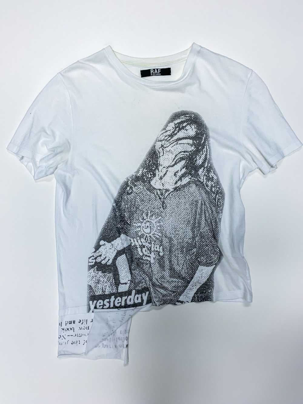 Raf by Raf Simons Cutoff Print T-Shirt "Yesterday" - image 1